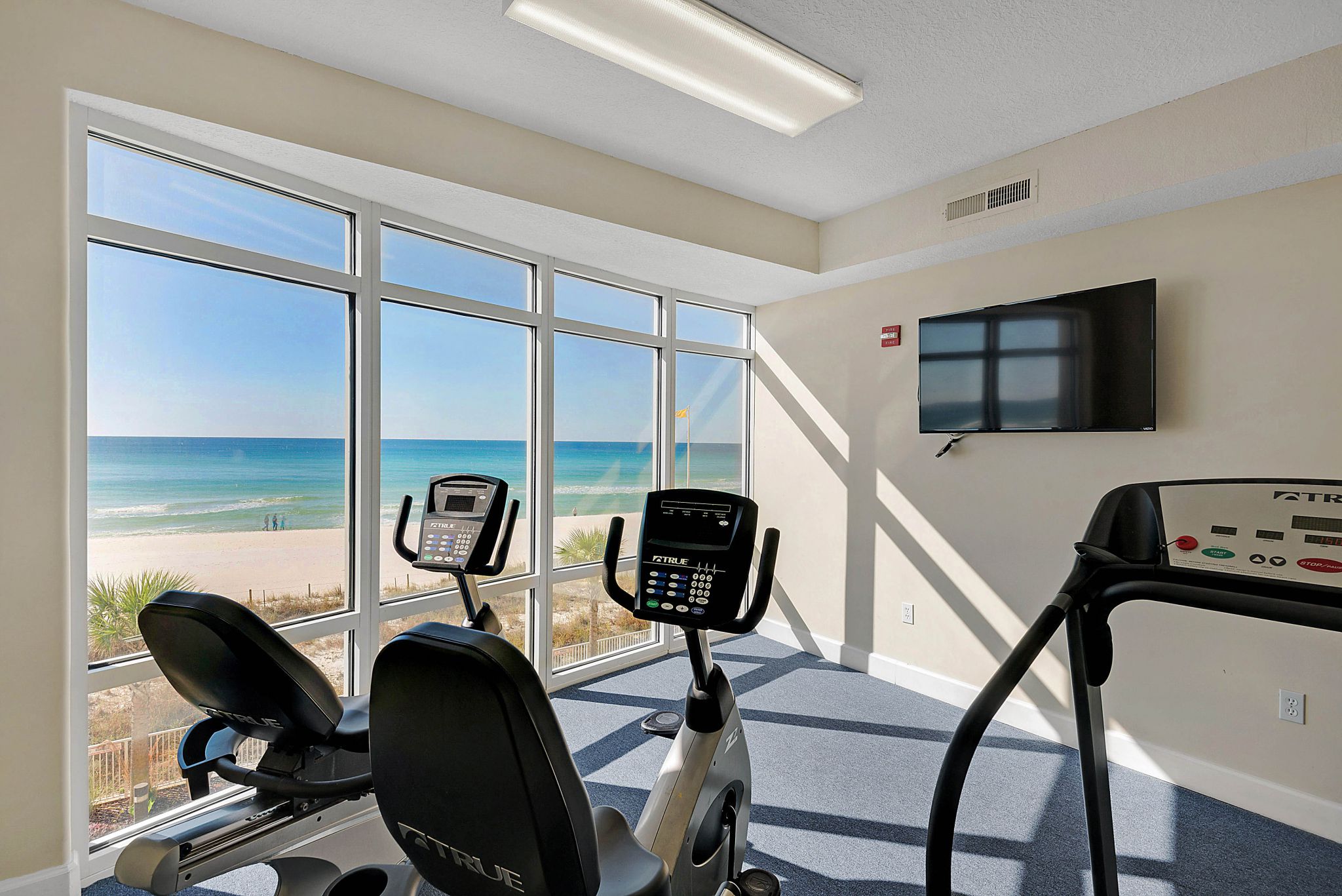 Shared amenity at Ocean Villa, Panama City Beach -- the owners captioned this photo "Workout with a view!!"