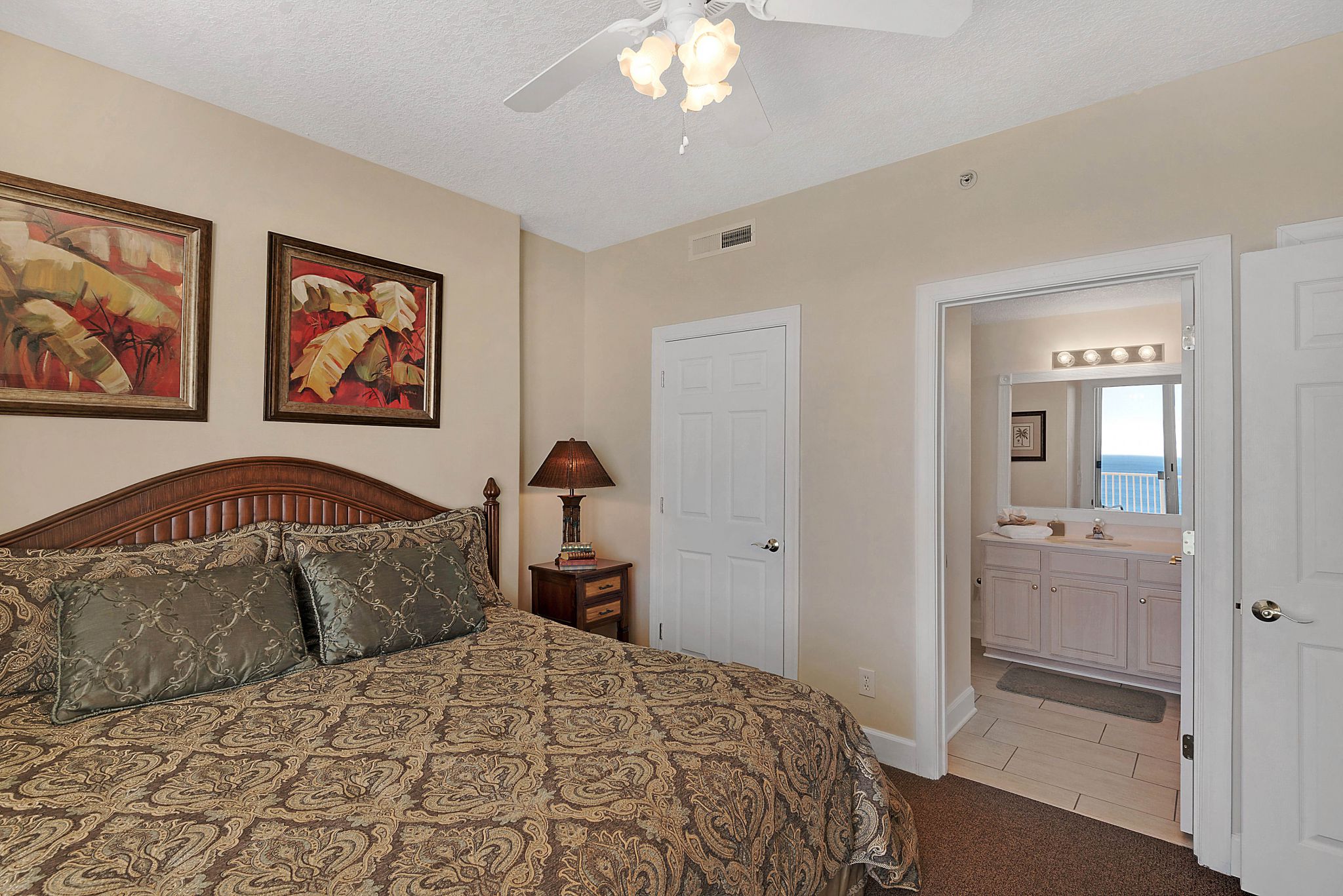 Master bedroom with adjoining bathroom